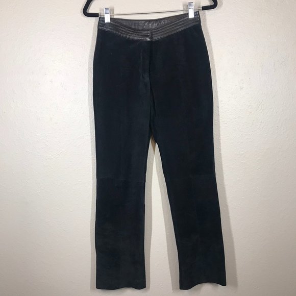 Wilsons Leather x Venus Williams Black 100% Genuine Leather Y2K Straight Pants - Picture 1 of 14